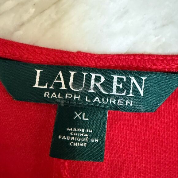 Lauren Ralph Lauren front tie flattering soft stretch knit dress v-neck size XL - Picture 6 of 9